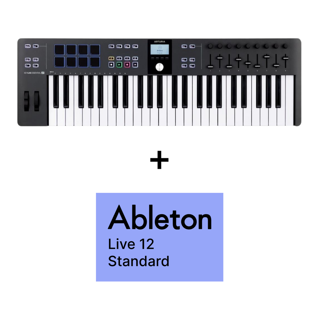 Arturia KeyLab Essential 3 49 Black + Ableton Live 12 Standard Upgrade + Free Pigments