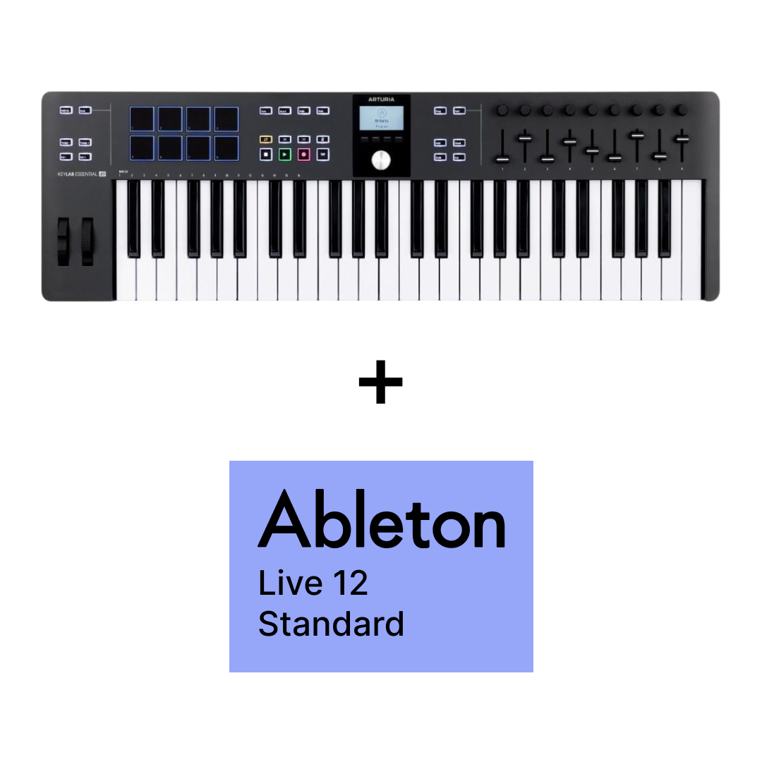 Arturia KeyLab Essential 3 49 Black + Ableton Live 12 Standard Upgrade + Free Pigments