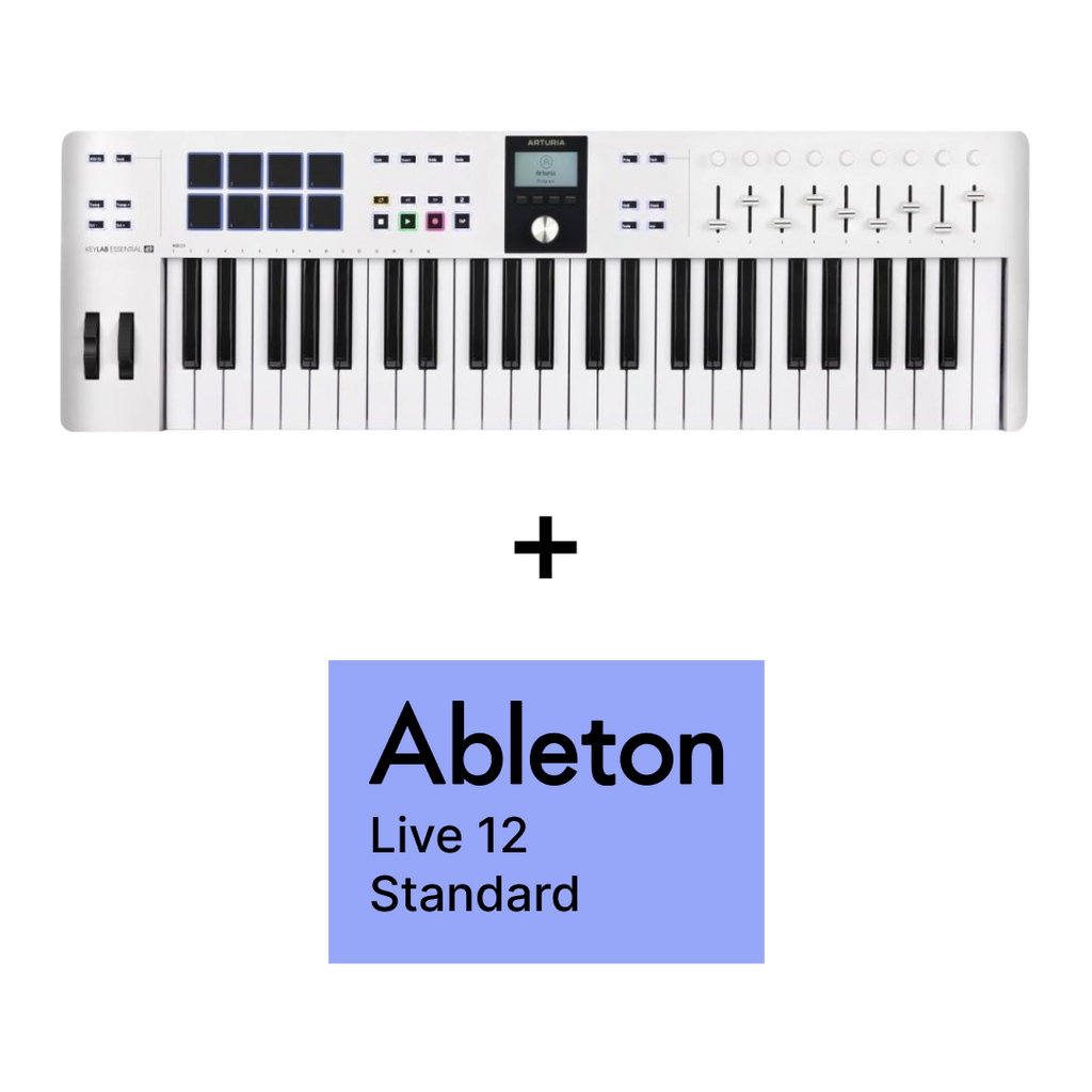 Arturia KeyLab Essential 3 49 White + Ableton Live 12 Standard Upgrade + Free Pigments