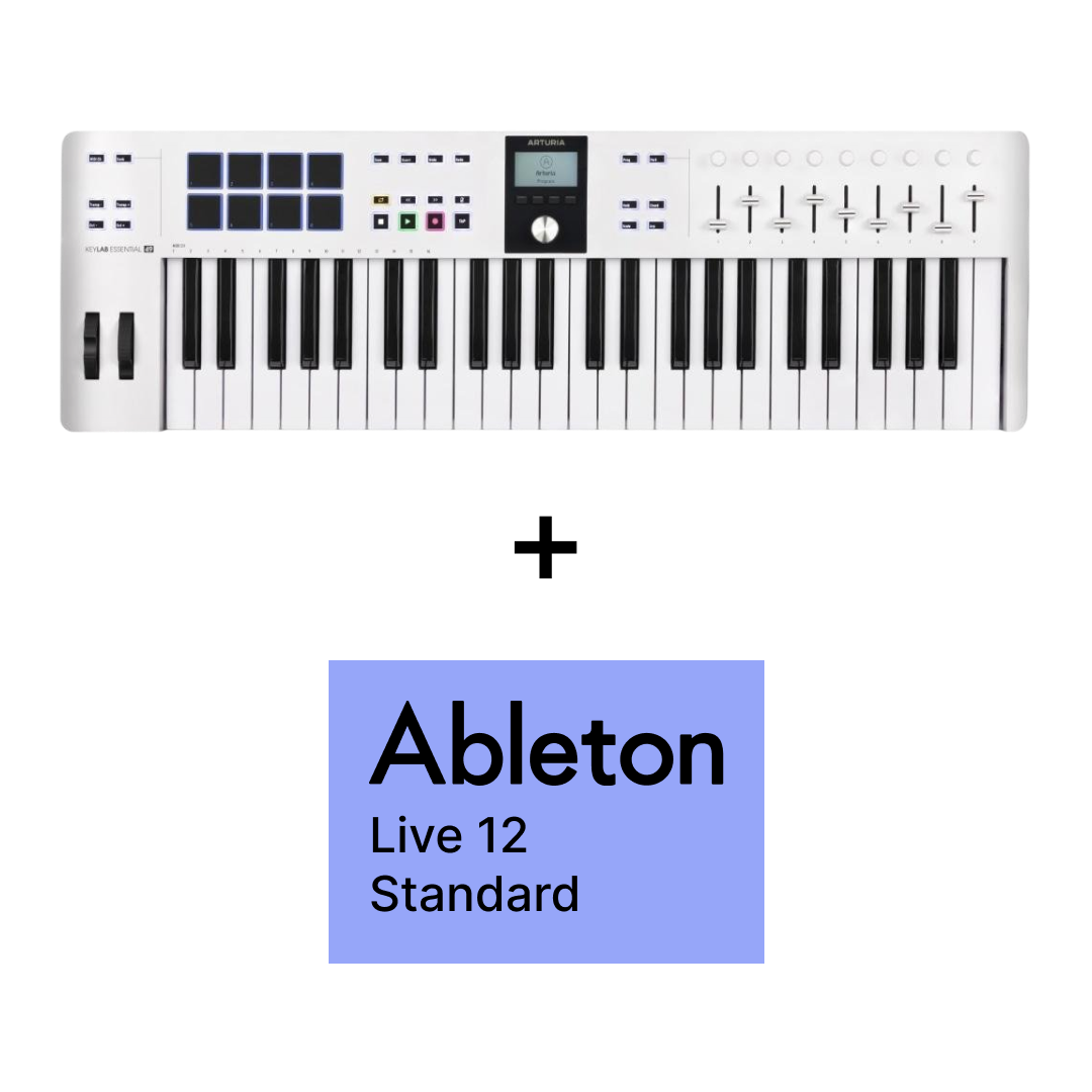 Arturia KeyLab Essential 3 49 White + Ableton Live 12 Standard Upgrade + Free Pigments