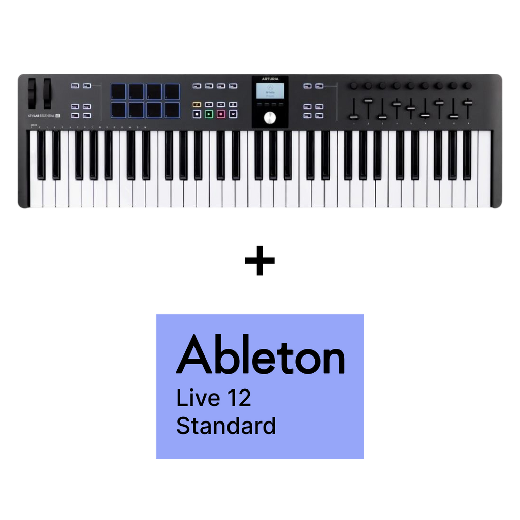 Arturia KeyLab Essential 3 61 Black + Ableton Live 12 Standard Upgrade + Free Pigments