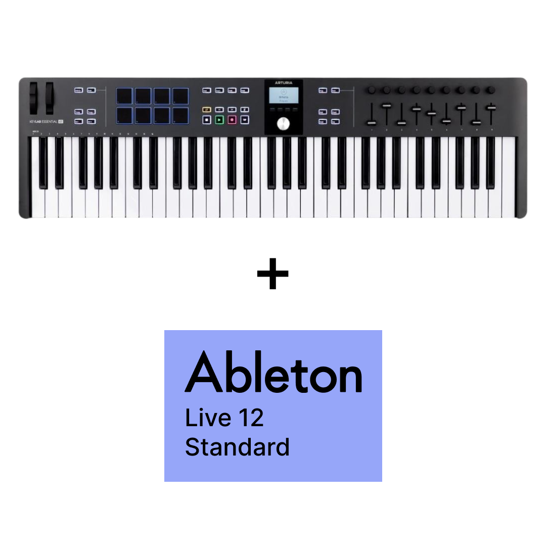 Arturia KeyLab Essential 3 61 Black + Ableton Live 12 Standard Upgrade + Free Pigments