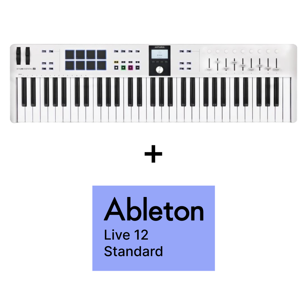 Arturia KeyLab Essential 3 61 White + Ableton Live 12 Standard Upgrade + Free Pigments