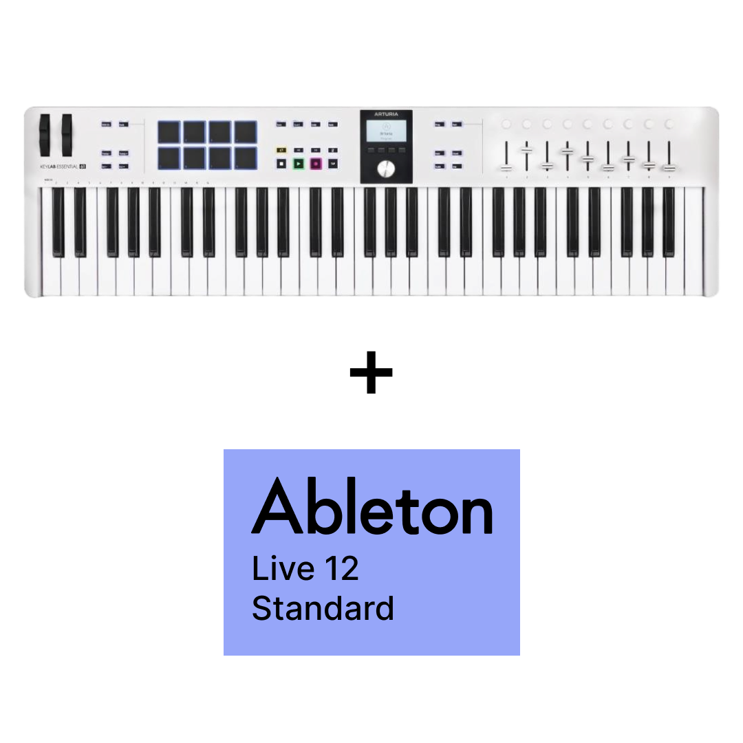 Arturia KeyLab Essential 3 61 White + Ableton Live 12 Standard Upgrade + Free Pigments